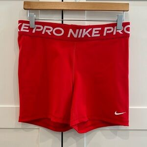 Nike pro red bike shorts L